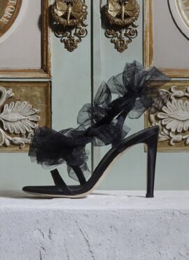 Black Tulle Strap Stiletto | Lia - ITZY