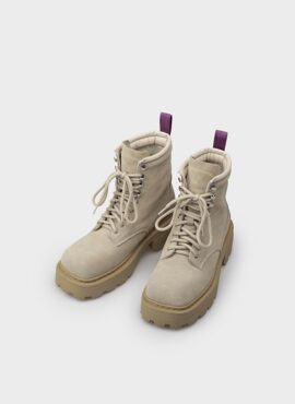 Beige Combat Boots | Rose - BlackPink