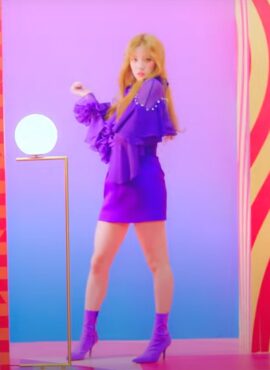 Lilac Pointed Ankle Boots | Yuqi - (G)I-DLE