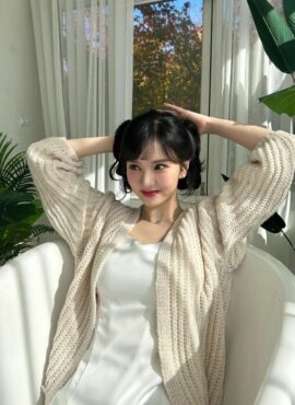 Creamy White Cozy Knitted Cardigan | Eunha - VIVIZ