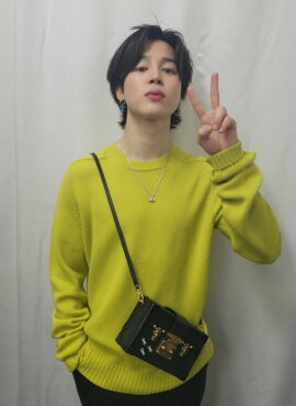 Yellow Plain Round Neck Sweater | Jimin - BTS