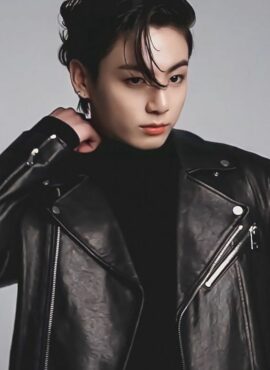 Black Oblique Zipper Punk Jacket | Jungkook - BTS