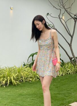 Yellow Floral Sling Dress | Arin - Oh My Girl