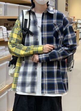 Multicolored Triple Plaid Pattern Shirt | Suga - BTS