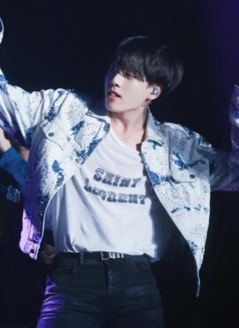 White Acid-Washed Denim Jacket | Jungkook - BTS