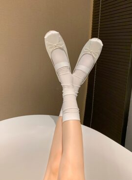 White Bow Silk Ballet Doll Shoes | Chung Ha