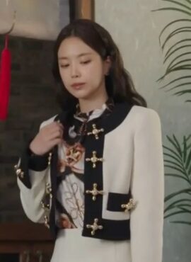 White Cross Rhinestone Blazer Jacket | Kang Han Na - Agency