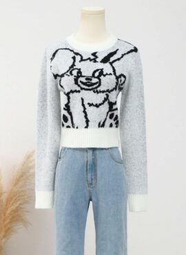 Grey Rabbit Sweater | Wonyoung - IVE