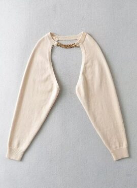 Beige Chain Bolero Sweater | Wonyoung - IVE