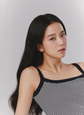 Black And White Striped Sling Top | Jisoo - BlackPink