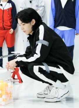 Black Striped Reflective Track Pants | Suga - BTS