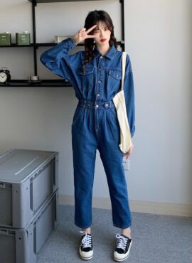 Blue Loose Denim Jumpsuit | Choi Woong - Our Beloved Summer