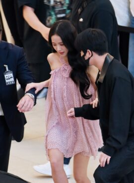 Pink Polka Dot Chiffon Dress | Jisoo - BlackPink