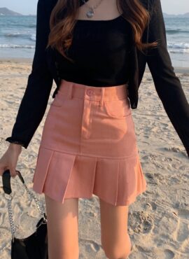 Pink Pleated Edge Skirt | Yeri - Red Velvet