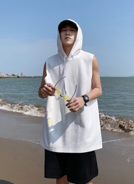 White Sleeveless Vest Hoodie | Dino - Seventeen