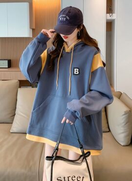 Blue Two-Layer Illusion Hoodie