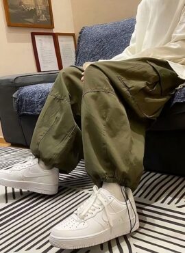 Green Loose Drawstring Hem Cargo Pants | Taehyung - BTS