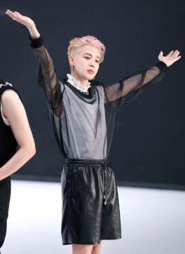 Black Faux Leather Casual Shorts | Jimin - BTS