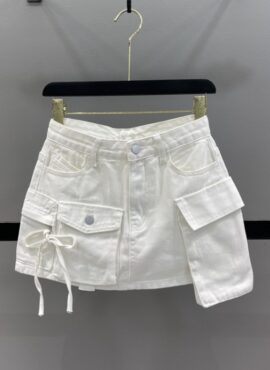 White Denim Skort With Pockets | Lia - ITZY