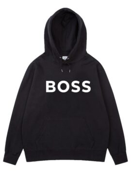 Black 'BOSS' Print Hoodie | Mingyu - Seventeen