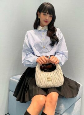 Blue Long Sleeve Cropped Shirt | Minnie - (G)I-DLE