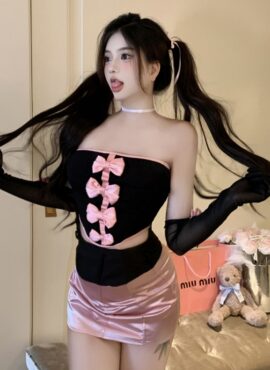 Black Bow Corset Top | Nayeon - Twice