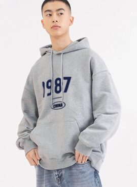 Grey 1987 Printed Hoodie | Seungmin - Stray Kids