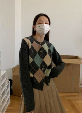 Grey Arygle Cardigan | Shuhua - (G)I-DLE