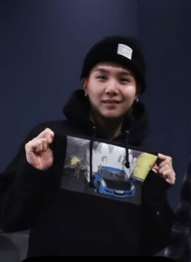 Black Animated Car Print Hoodie | Suga - BTS