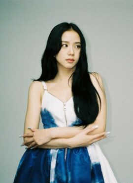 White And Blue Tie-Die Maxi-Dress | Jisoo - BlackPink