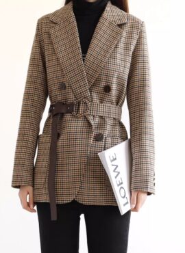 Brown Plaid Suit Jacket | Lim Joo Kyung - True Beauty