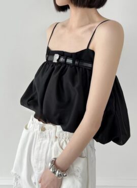 Black Sleeveless Balloon Top | Haerin - NewJeans