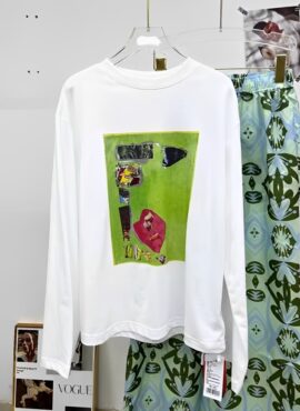 White Printed Long Sleeve T-Shirt | J-Hope - BTS