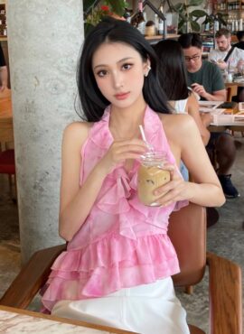 Pink Ruffled Halter Top | Minnie - (G)I-DLE