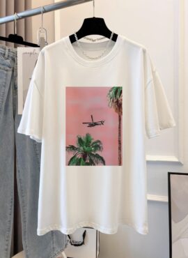 White Scenery Print T-Shirt | Taehyung - BTS