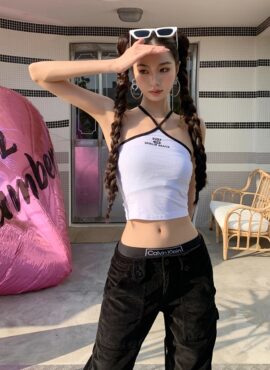 White Surf Halter Crop Top | Shuhua - (G)I-DLE