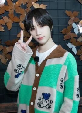 Green Checkered Bear Cardigan | Beomgyu - TXT