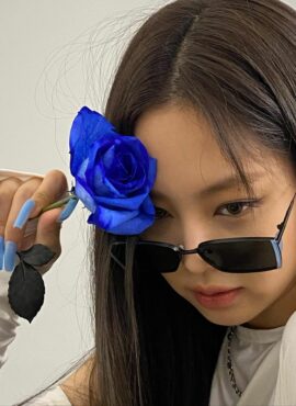 Black Glasses With Blue Side Frame | Jennie - BlackPink