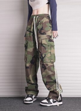 Green Camouflage Lined Cargo Pants | Hongjoong - ATEEZ