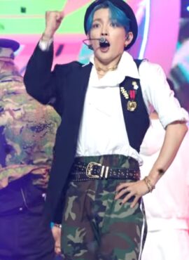 Green Camouflage Lined Cargo Pants | Hongjoong - ATEEZ