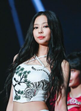 White Sequin Embellished Cropped Halter Top | Jennie - BlackPink