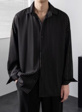 Black Striped Button Down Shirt | Jungkook - BTS