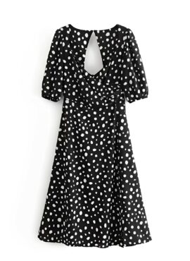 Black Polka-Dot Maxi Dress | Lisa - BlackPink