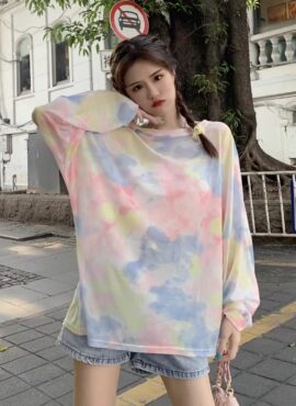 Multicolored Candy Tie-Dye Long Sleeves T-Shirt | Kun - NCT