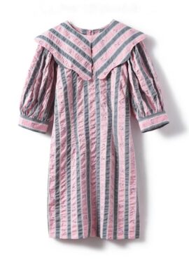 Pink Striped Floral Dress | Sana - Twice