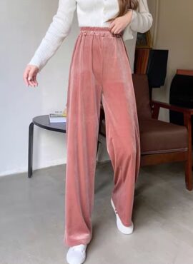 Pink Velvet Straight Pants | Solar - Mamamoo