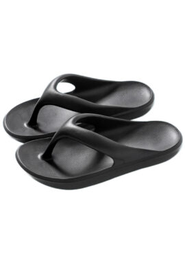 Black Flip-Flop Rubber Slippers | Suga - BTS