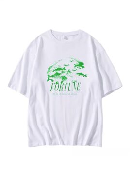 White Fortune Fish Print T-Shirt | Na Hui Do - Twenty-Five Twenty-One