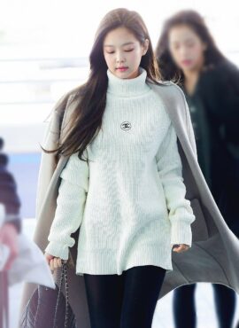 White Turtleneck Sweater Dress | Jennie - BlackPink