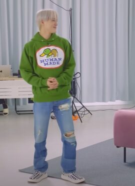 Blue Patched Ripped Jeans | Jeno - NCT